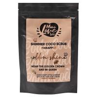 BISOU MonoLove BIO Кокосовый скраб-шиммер для тела Золотой блеск Ананас-Кофеин, 150 гр