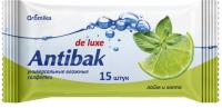 "ANTIBAK"  Салфетки  влажные (15)   ЛАЙМ и МЯТА