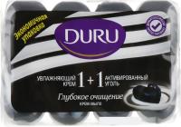 Duru Туалетное мыло Sensations Увлвжняющий крем и активированный уголь 4*90 гр