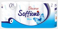 Soffione Туалетная бумага  Decoro Blue (Голубая) 2 слоя 8 рулонов (0019) (240) (238