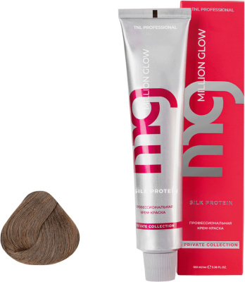 TNL Крем-краска для волос  Million glow Private collection Silk protein 100мл (7.0 Блонд)
