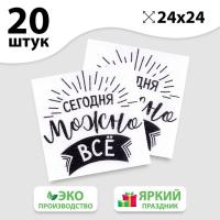 5067336 Салфетки бумажные однослойные "Сегодня можно всё", 24х24 см, набор 20 шт.
